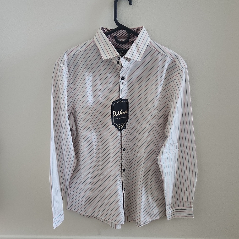 DaVinci Men's Diagonal Striped Shirt